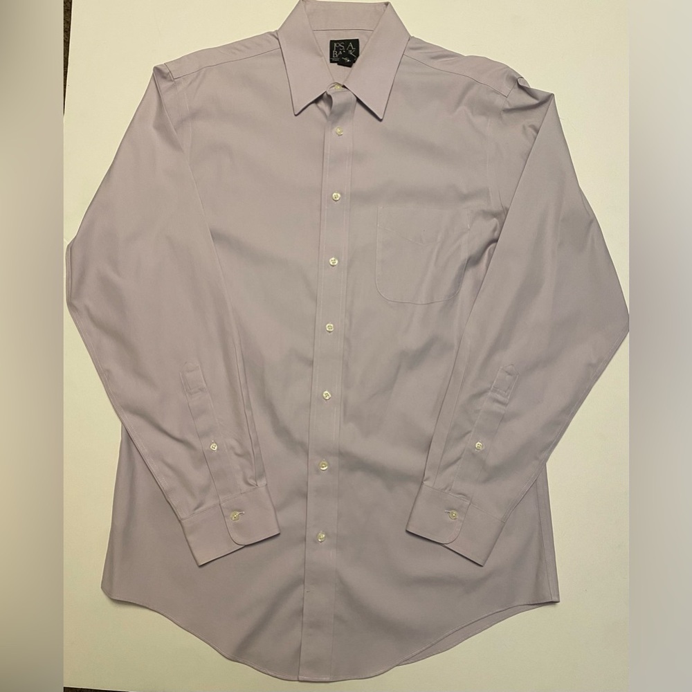 Jos A Bank Travelers Collection Button Down Shirt Purple 15.5